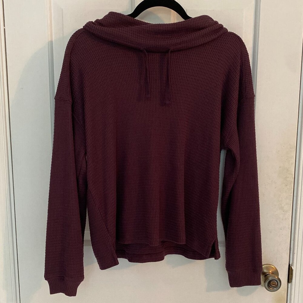 NWOT Sonoma Supersoft Waffle Cowlneck Top